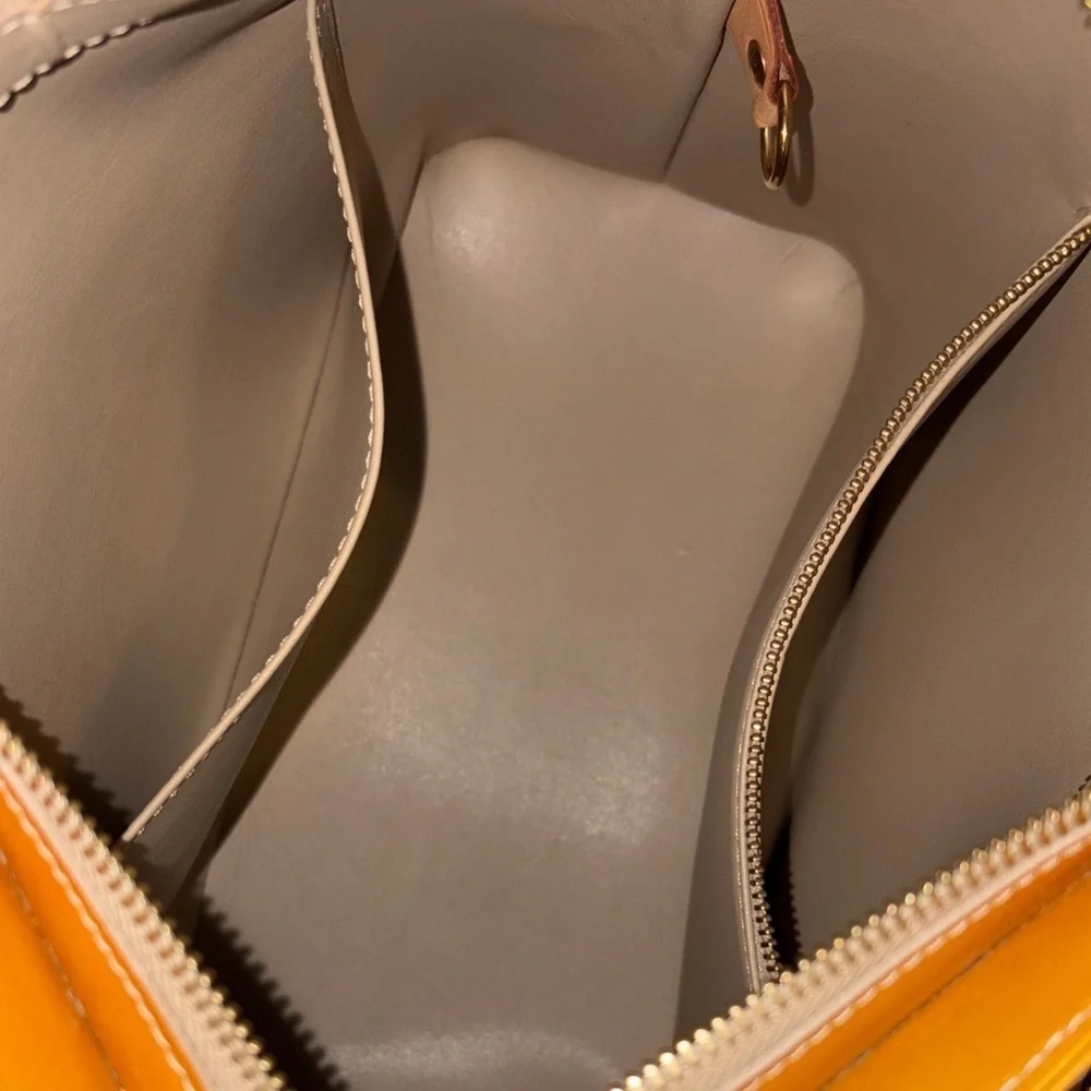 Vibrant Louis Vuitton Mustard Vernise Tote with COA - Picture 6 of 16